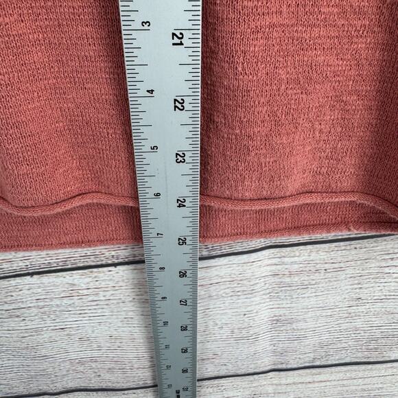 Madewell 3/4 Sleeve Oversized Rough Hem Crew Neck Sweater Women's Medium Pink - Picture 12 of 12